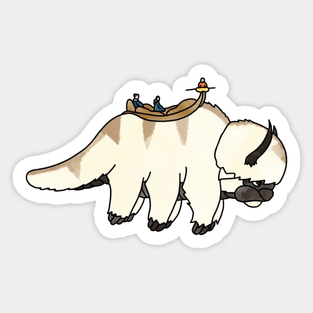 Avatar: The Last Airbender Appa Watercolor Sticker by FrontPaigeTees